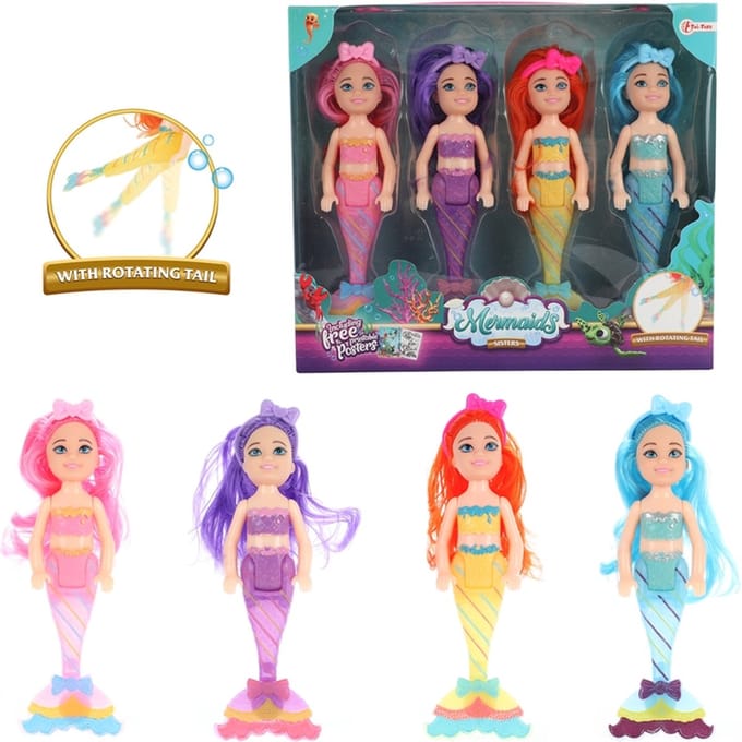 Toi-Toys Mermaids Mermaid Doll Sisters 4pcs.