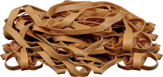 1 kg - Elastiek - naturel - diameter 50mm - breedte 5mm - in zak - ca 750 stuks