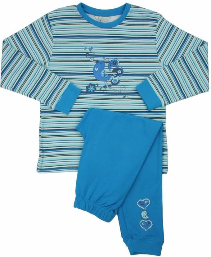 Angelfish Meisjes Pyjama - 100% Katoen - Blauw - Maat 128