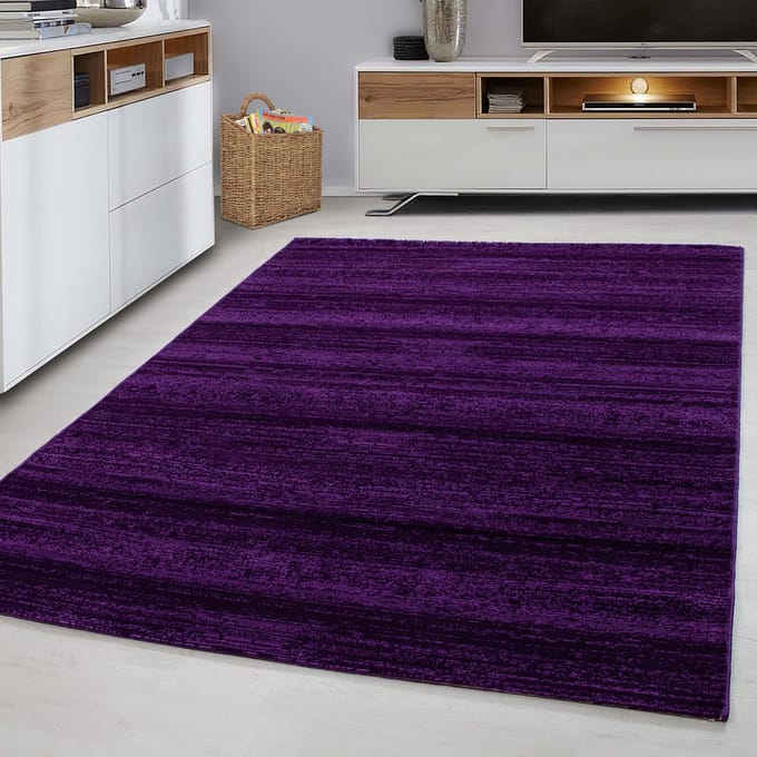 Flycarpets Marlon Vloerkleed Effen Gestreept - Paars - Laagpolig - 200x290 cm