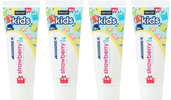 Sence Tandpasta Kids Aardbei - 4 x 75 ml