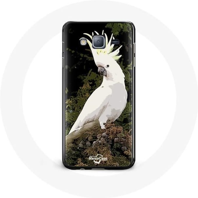 Coque pour Samsung Galaxy J7 Cacatoes Perroquets Blanc sur l'arbre