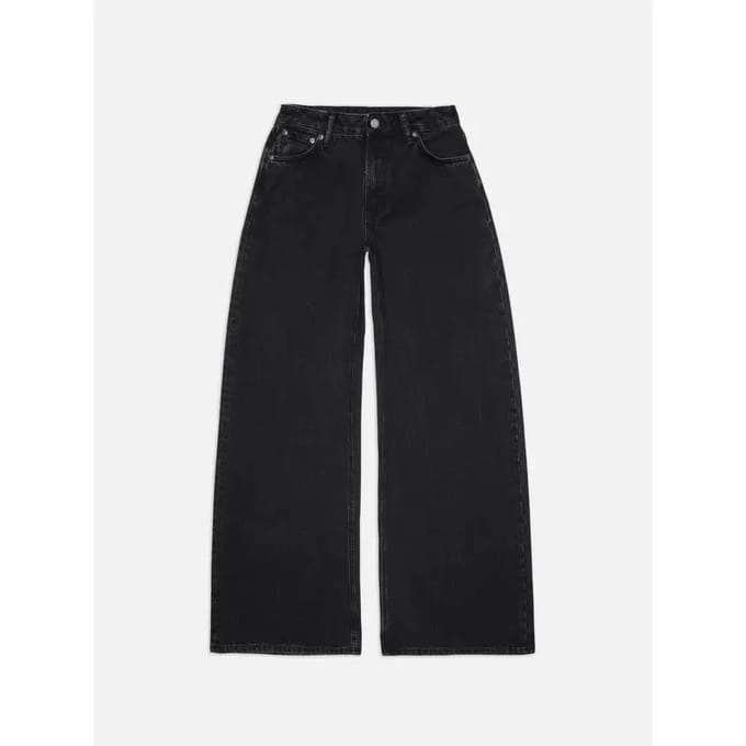 Dames Wide Leg Jeans Nudie Jeans Sonic Sue Friendly Black