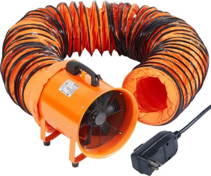 Bouwventilator 900W - 5m Slang - Axiaalventilator Voor Werkplaats - IP44