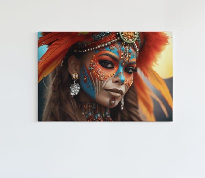 Canvas Schilderij Vrouw - Vrouw met Rode Haar - 60x40x2 cm