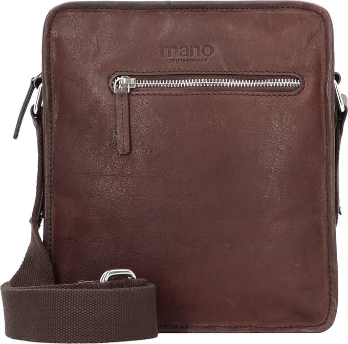 mano Leren Schoudertas Don Pietro Bristol Crossover Bag Dark Brown Donkerbruin