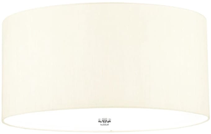 Designer's Lightbox LED Plafondlamp Fletcher Flush | 3X E27 Max 60W | Dimbaar | Polished Chrome with Ivory Shade