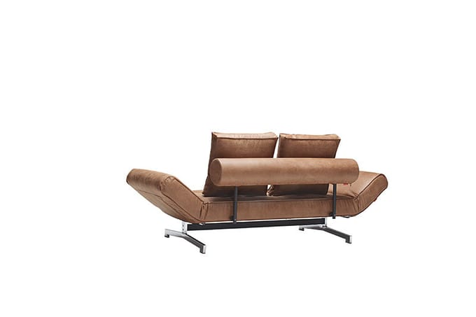 Innovation Living - Ghia slaapbank - bruin - kunstleer
