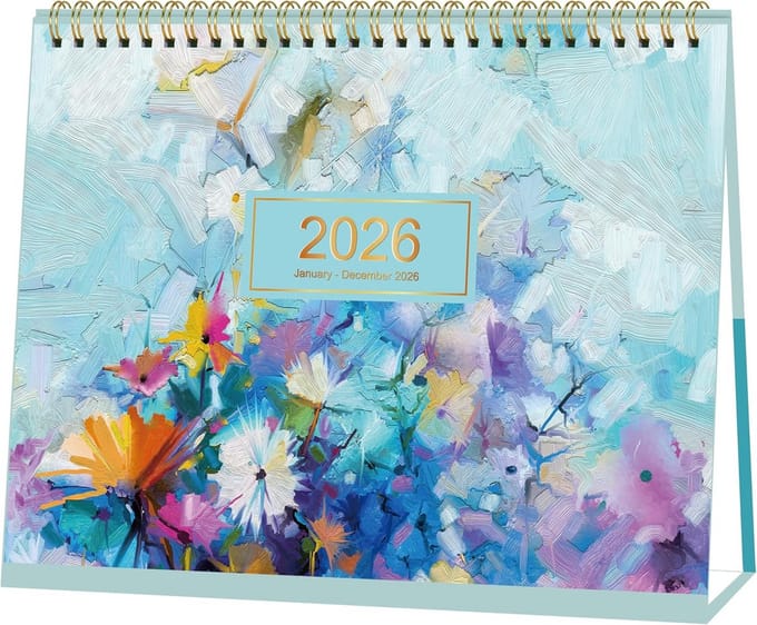 Staande Bureaukalender 2025-2026 Juli - December, Overzichtelijk en Stevig