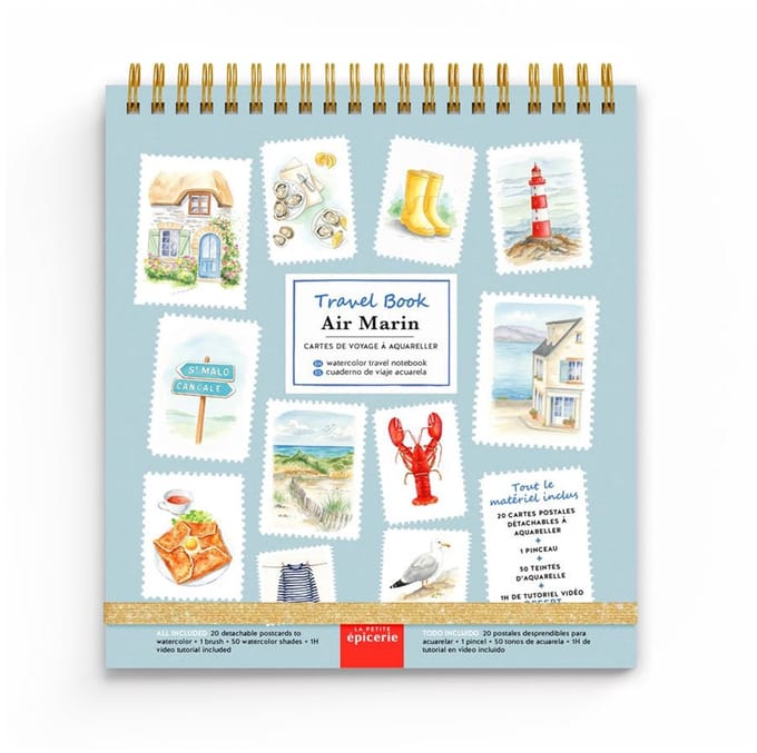 La Petite Epicerie – Air Marin – Aquarellenboek – 20 kaarten
