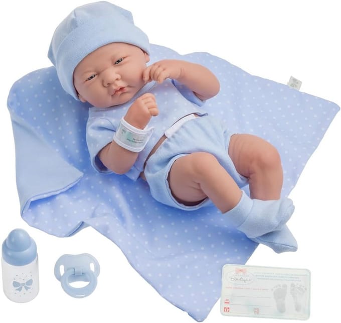 Realistische Babypop met Blauwe Kleding 38 cm