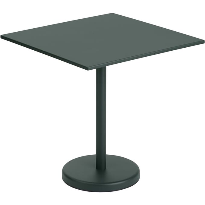 Muuto Linear Steel Tafel vierkant - donkergroen - Hoogte 73 cm