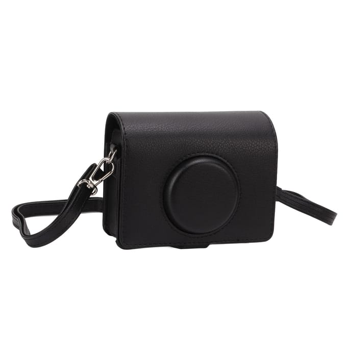 Cameratas Mode PU Leer Beschermtas met Schouderriem voor Fuji Instax Mini Evo Camera zwart
