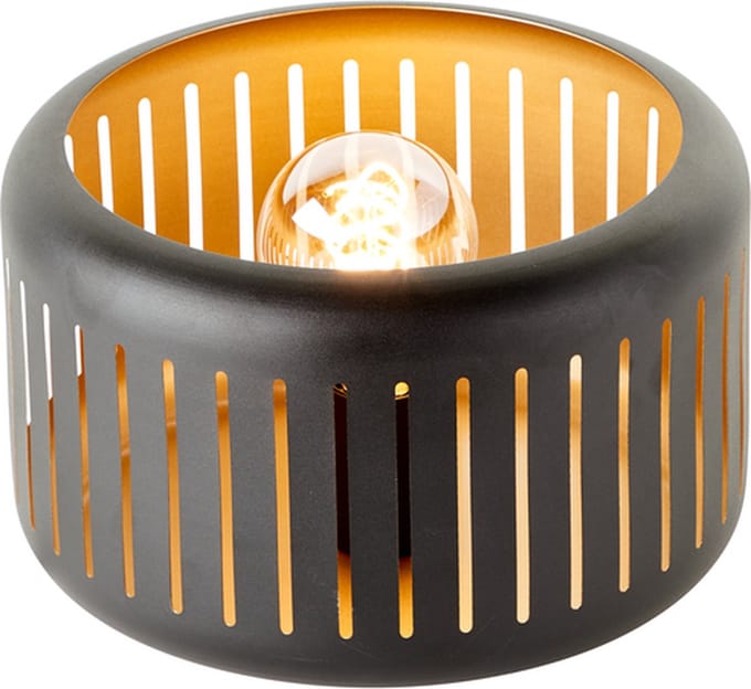 Brilliant Tyas - Tafellamp - E27 max 1x60W - Zwart/Goud