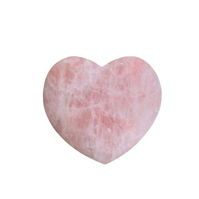 Edel gedenksteen hart roze kwarts XL
