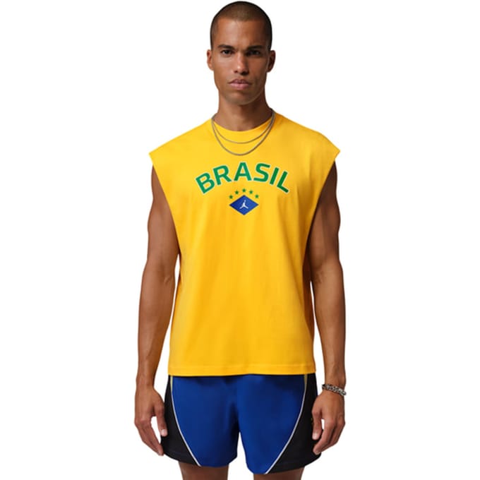 Jordan Brazil T-shirts Heren - Geel - Maat M - Katoen Jersey
