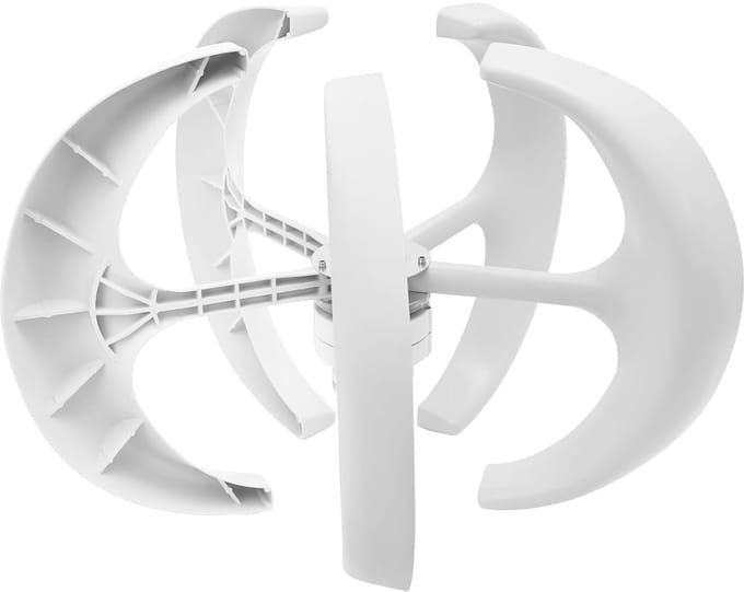Verticale Windturbine - Windmolen Generator - Energie Opwekken - Lantaarnvorm Ontwerp - 90x60 cm - Wit
