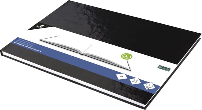 Kangaro dummyboek - A4 landscape - zwart - blanco
