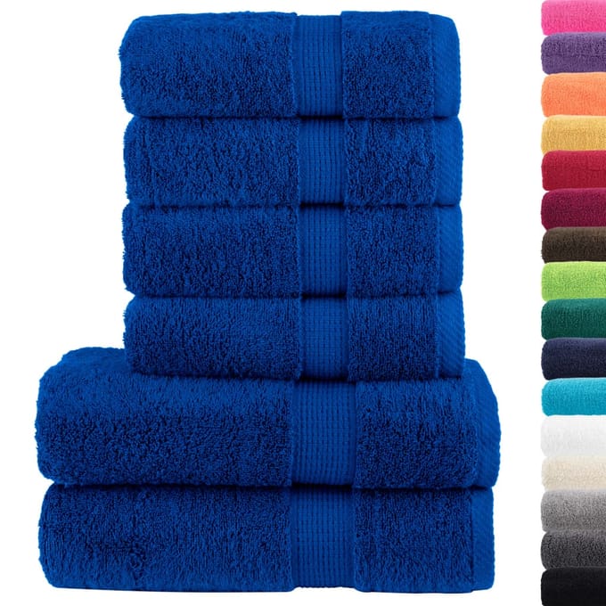 vidaXL - 6-delige - Handdoekenset - SOLUND - 600 - g/m² - blauw