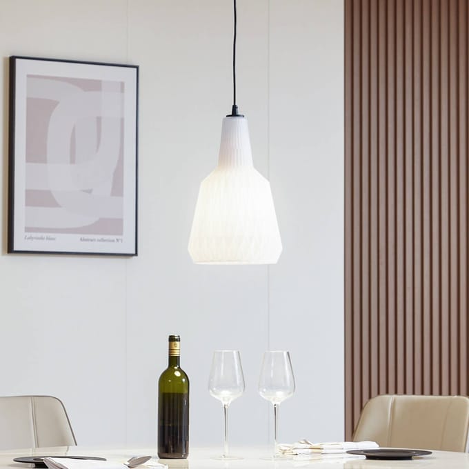 Lindby - hanglamp - 1licht - Glas, metaal - H: 35 cm - E27 - opaal