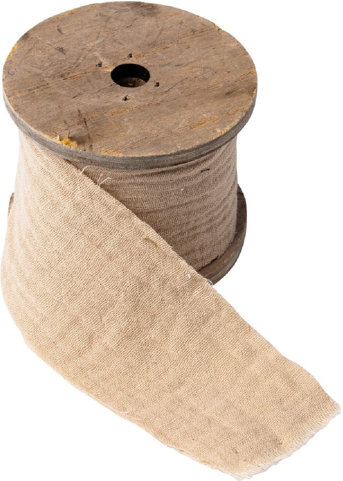 ARTYFETES - Beige katoenen gaas lint 4,5 cm x 3 m boho stijl