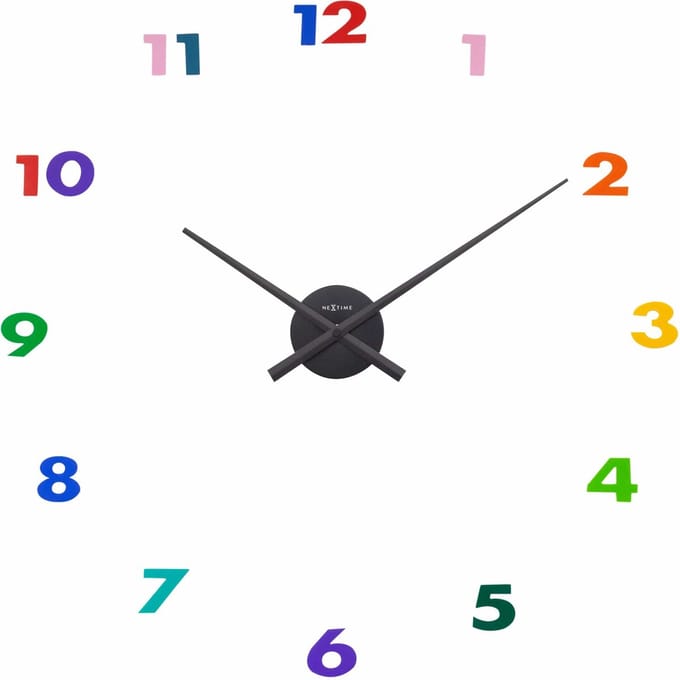 Wandklok 48cm-Meerkleurig-Aluminium-NeXtime 'Small Hands'