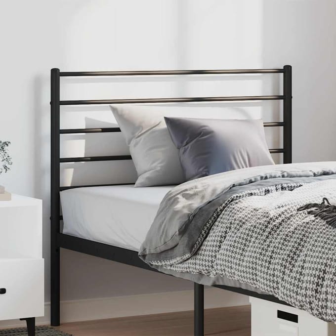 vidaXL - Vervangend - hoofdbord - metaal - zwart - 100 - cm