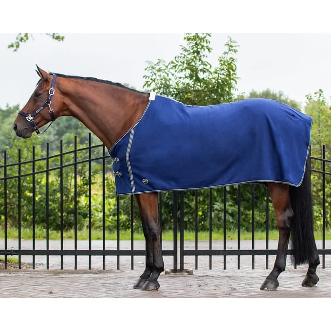 QHP Fleecedeken Basic zonder singels - Blauw - 145