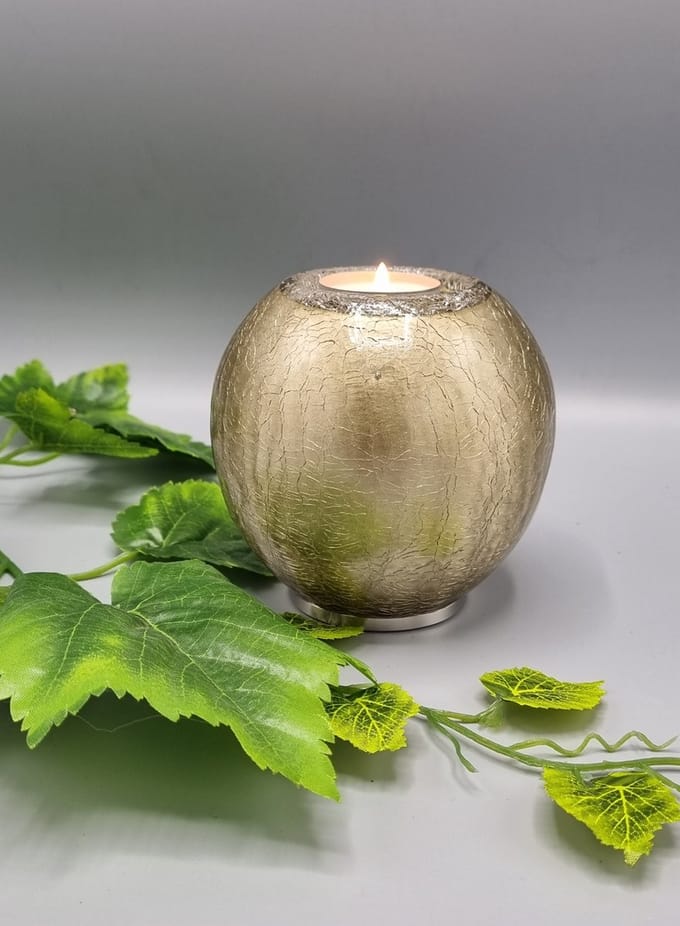 Mini Urn - GU283 - Waxinelichtje - Goud - Craquele - 0.7 liter
