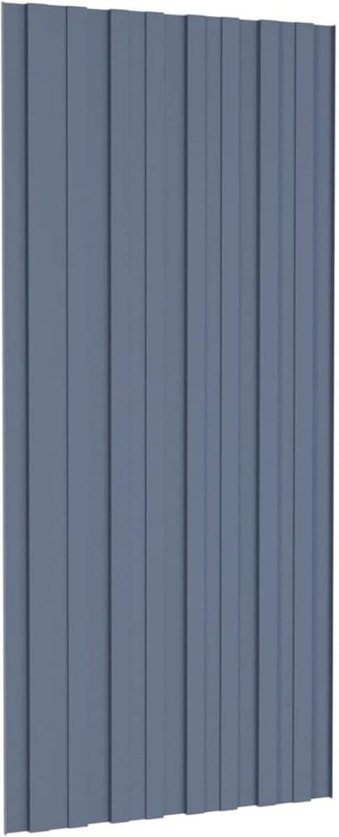 36 Stuks Metalen Dakpanplaten Gegalvaniseerd Staal Grijs 100x45 cm