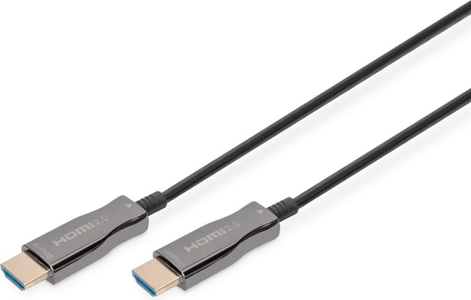 Digitus AK-330125-300-S HDMI-kabel HDMI / Glasvezel Aansluitkabel HDMI-A-stekker, HDMI-A-stekker 30.00 m Zwart 4K UHD
