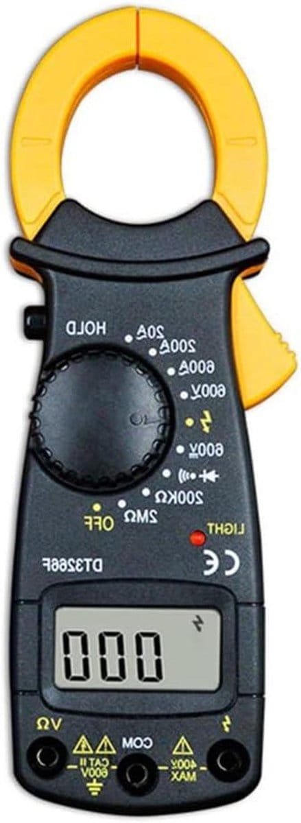Digitale Amperemeter - Stroommeter Voltmeter - Elektrische Metingen - AC/DC 600A Bereik - Draagbaar Formaat - Grijs
