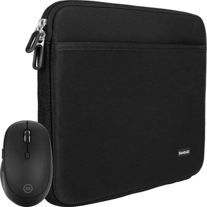 BlueBuilt Laptophoes 36 cm 15 inch M Zwart + Tradendum Muis