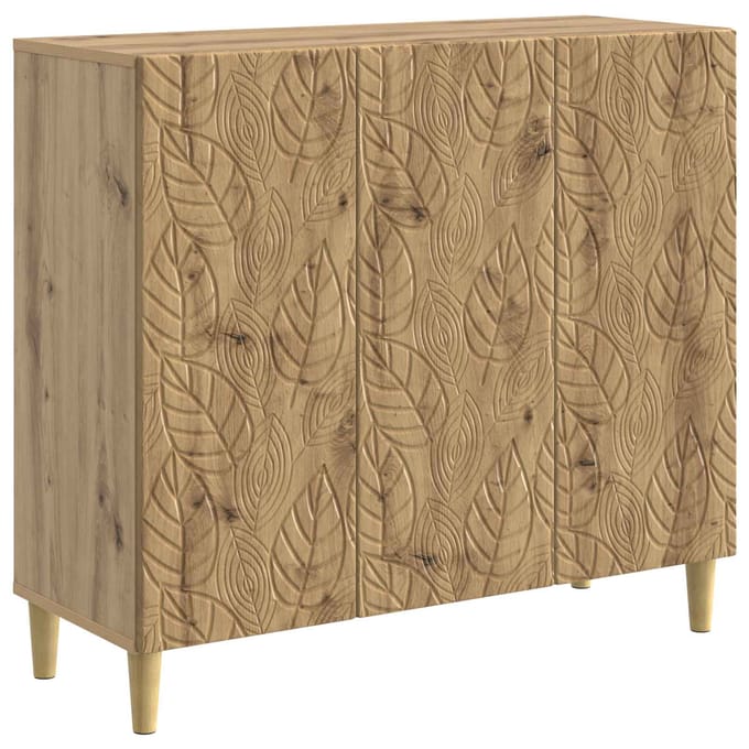 vidaXL - Dressoir - Artisanaal - eiken - 89 - x - 34,5 - x - 80 - cm - Bewerkt - hout