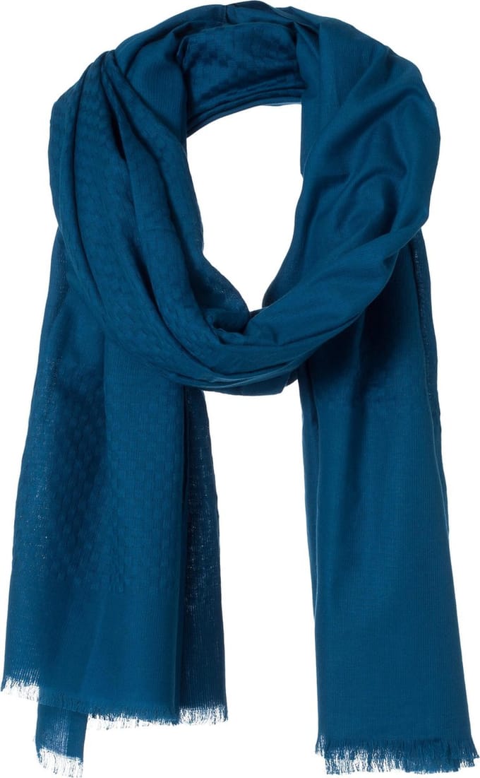 Amor Collections - Langwerpige Sjaal - Katoen - Blauw - 100x200 cm