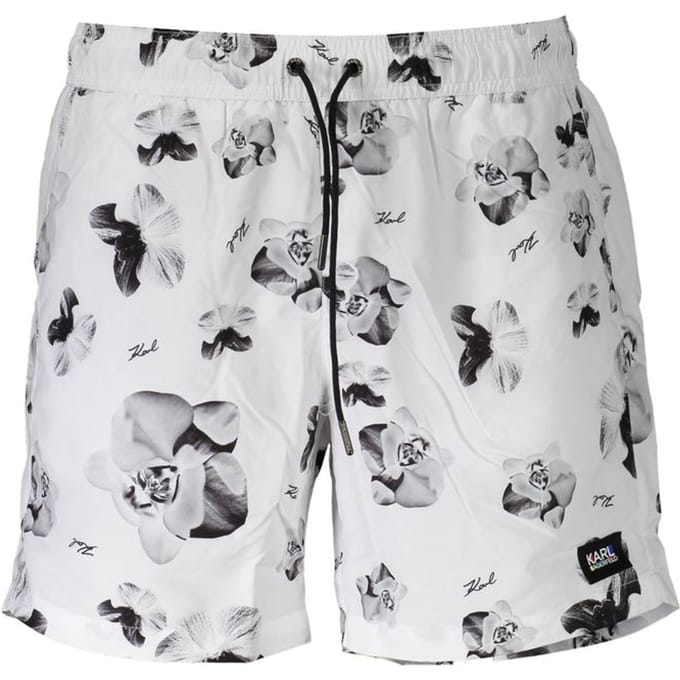 Karl Lagerfeld Bianco Polyester Heren Zwem Boxer