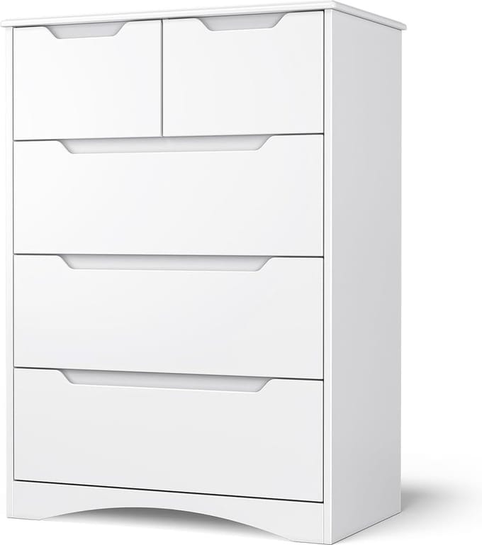 Bealife AP23 Ladekast - Opbergkaste Slaapkamer met 5 Ruime - Wit