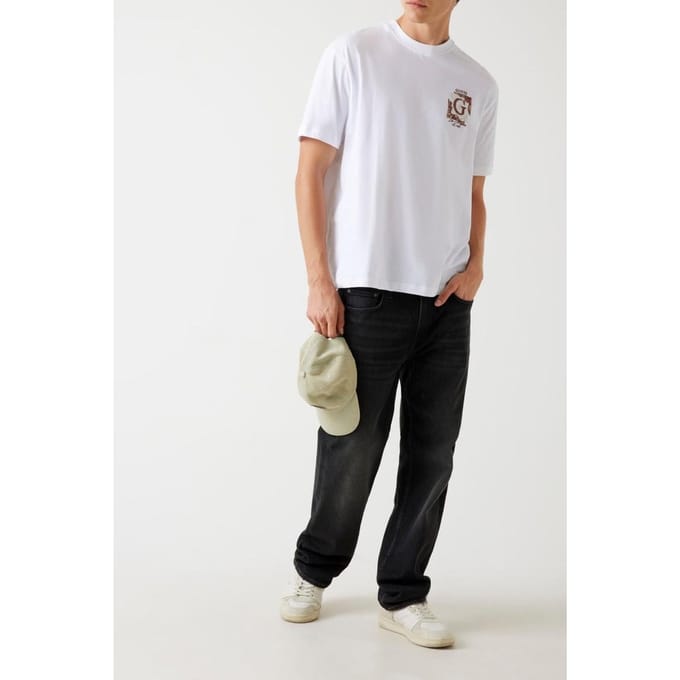 GUESS Cn Ss Back Paisley P Pure White Taglia: S | Magliette basic Outlet | Uomo | Bianco