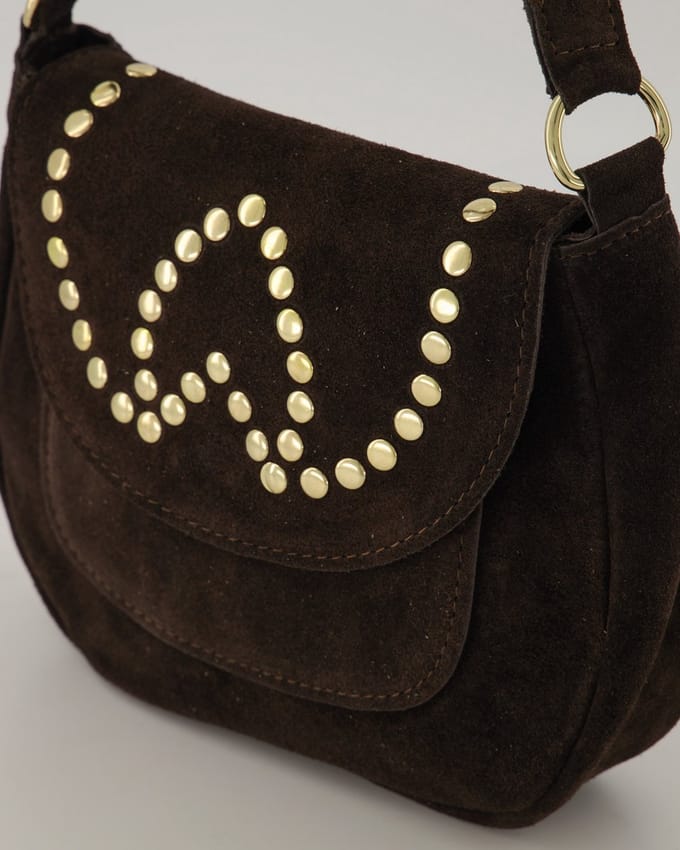 Teatro handtas - Kyra - Classic Grain - Lila - Leer - Goudkleurig
