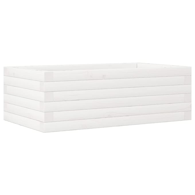 vidaXL - Plantenbak - 70x40x23 - cm - massief - grenenhout - wit