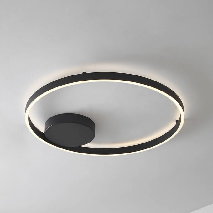 Lucande Smart LED plafondlamp Moise, zwart, CCT, Tuya