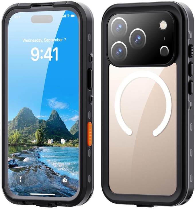Turtle Shift hoesje - Geschikt voor iPhone 17 Pro en geschikt voor iPhone 18 Pro - IP68 water- en stofdicht - Transparant