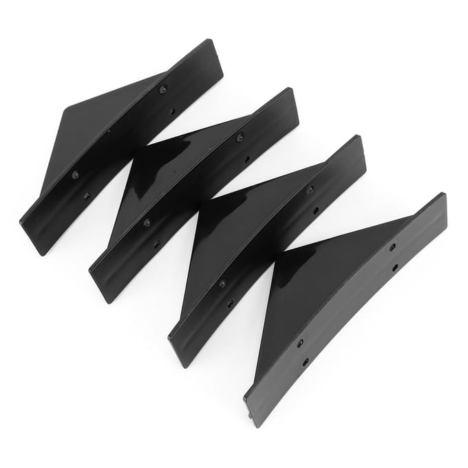 Glanzend Zwarte Haaienvin Achterbumper Diffuser Lip Spoiler Kit met Montageschroeven Universeel black