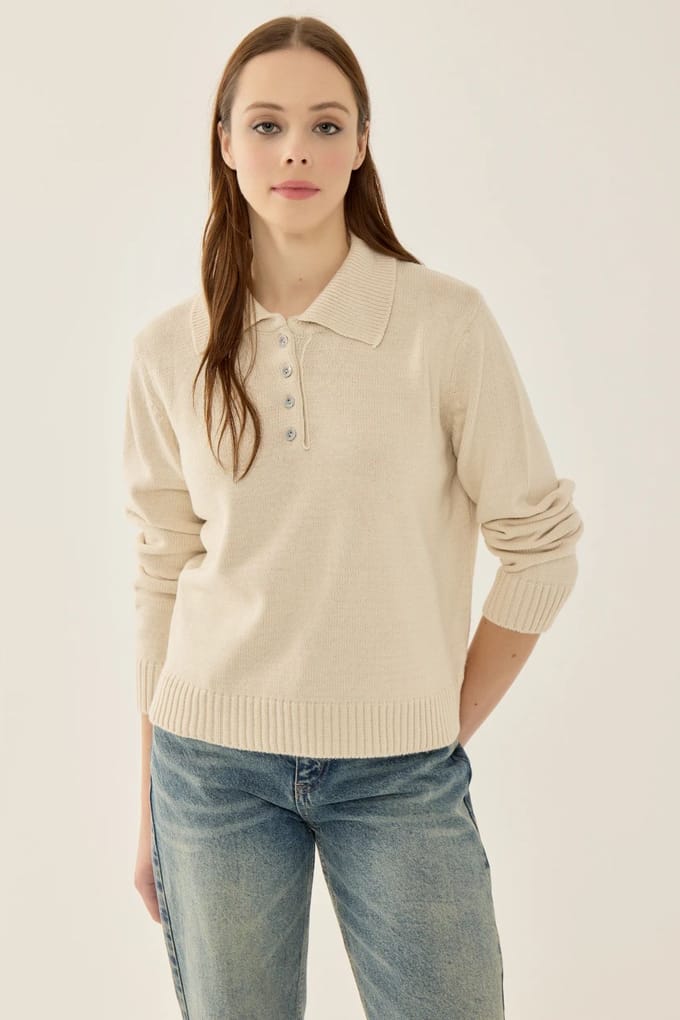 Knopkraag Relaxed Fit Trui