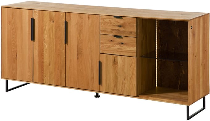 MASSIVMOEBEL24.DE wilde eik dressoir blank massief hout 180x43x79 cm geolied deels gemonteerd LINDAU volledig massief #09