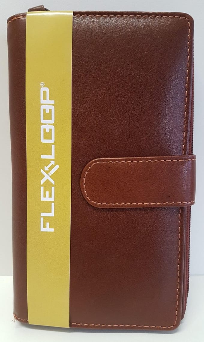 Flexloop Dames ritsportemonnee Groot Cognac