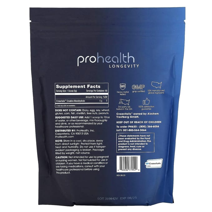 ProHealth Longevity, Créatine Longévité, 450g