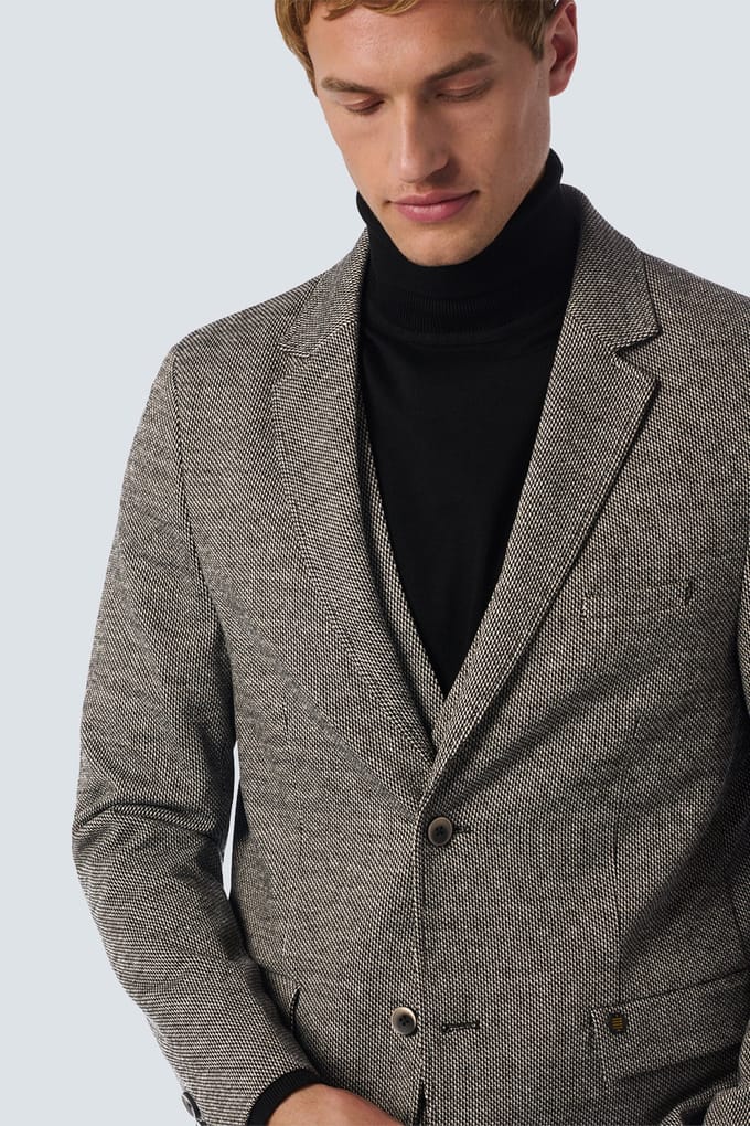 No Excess Blazer stretch jersey melange black