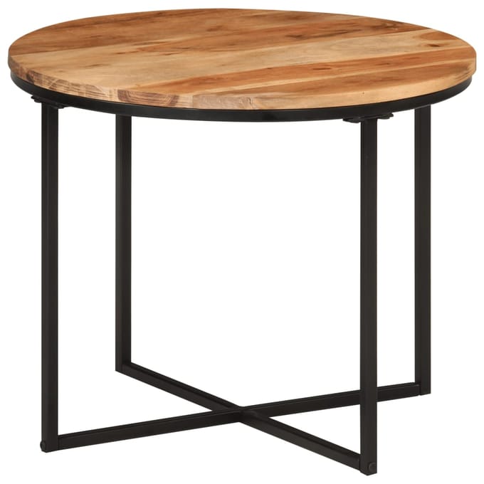 vidaXL - Salontafel - 55x55x45 - cm - massief - acaciahout - en - ijzer