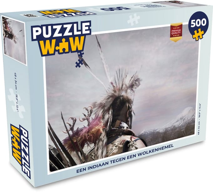 Puzzel Een indiaan tegen een wolkenhemel - Legpuzzel - Puzzel 500 stukjes